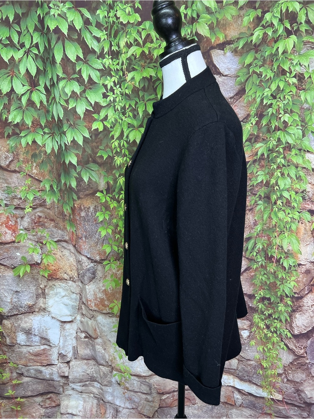 H BY HALSTON Black Jacket Cut Cardigan Quiet Luxury Minimalist, XL - Picture 5 of 12